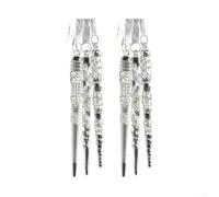 Decoraciones navideñas de acrílico transparente con diseños de estrellas, árboles y ángeles diseñados para colgar en árboles y decoración del hogar de temporada (D)