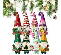 Decoraciones navideñas en forma de gnomos de madera | Adornos de decoración navideña, figuras de duendes navideños hechas a mano | Para celebración de Año Nuevo en exteriores e interiores para ramas