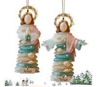 Decoraciones navideñas genéricas sobre el tema de Jesús | 2 piezas cartel de puerta 2D | navideños Jesús Decoraciones navideñas - para interior Pared Ventana Chimenea Oficina Iglesia Granja