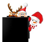 Decoraciones navideñas para puerta, letrero decorativo para esquina de puerta - Letrero de madera para esquina de puerta de Papá Noel,Divertida decoración navideña para puerta con cinta adhesiva de do