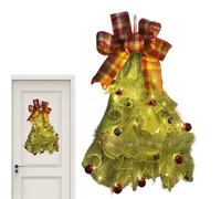 Decoraciones navideñas realistas iluminadas | Realistic Festival Pine Garland | Christmas Swag OutdoorWith Bow For Outdoor Mantel Porch Centerpiece Farmhouse Fireplace Door Cabinet Kitchen Window