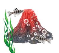 Decoraciones para Acuarios - Escultura Decorativa De Volcán,Ornamento De Paisaje con Espumador De Aire para Acuario - Oxigenación Betta Corydora Bagre Locha Enano Sala Oficina