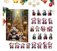 Decoraciones para árbol de Navidad | Decoración acrílica 2D Panda para espejo retrovisor | Recuento regresivo 24 días 2025 Para Coche Espejo Puerta Pared Fiesta Árbol De