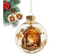 Decoraciones para árboles de Navidad: recuerdo colgante para exhibición, Natividad colgante de Navidad, de bola viva | Decoraciones de árboles para sala de estar, ventana, puerta, pared, adulto