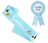 Decoraciones para baby shower de NEWHAPPYLAND para ni o, banda azul, futura mam y