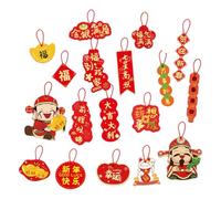 Decoraciones Para El Año Nuevo Chino 2026 - Decorativos Colgables - Conjunto De 18 Piezas De Chinos | Para Decoración Del Hogar, Fiestas, Celebración Y Salón En El Festival De