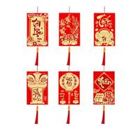 Decoraciones para el Año Nuevo Lunar | 6 Piezas Decoraciones Amuleto Vietnamita, Tema Oro De Papel, Para Casa Entrada Pared Porta Plantas En Macetero Fiesta Oficina