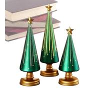 Decoraciones para el árbol de Navidad de mesa - 3 piezas de figuritas de Navidad, figura para árbol con punta de estrella de resina, decoración para centro de mesa para estante del , de