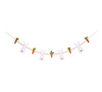 Decoraciones para el hogar, conejos y zanahorias, guirnaldas de cuentas de madera para Pascua, celebración, actividades en el aula y fondos de fotos, decoración de festivales de primavera