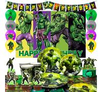 Decoraciones para fiesta de cumpleaños de Hulk, vajilla para cumpleaños de Hulk, globos para fiesta, decoraciones para fiesta de superhéroes nuevo