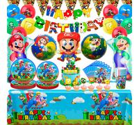Decoraciones para fiesta de cumpleaños de Super Mario, globos de cumpleaños de Mario, vajilla para fiesta infantil, fiesta de cumpleaños de Mario nuevo