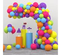 Decoraciones para fiestas de 80 90 - 122 unidades naranja, azul, amarillo, rosa, rojo, morado, verde, globos 90, 80, accesorios para fiestas de vuelta a los 90s, 80s, hip hop, decoración de fiesta