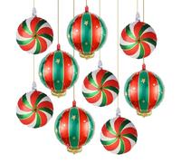 Decoraciones Para Globos Navideños - 9 Piezas Rojo Verde Oro Juguetes Novedosos - Globos De Foil Colgables Con Forma De,Para Fiesta Navideña En Casa Celebración Reunión Familiar Fondo Para Fotos