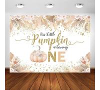 Decoraciones para la fiesta de primer cumpleaños de niña "Pequeña Calabaza", compatibles con "Nuestra pequeña calabaza cumple un año", fondo con