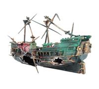 Decoraciones para peceras, decoración de acuarios, decoraciones realistas de resina para peceras de naufragios, 9, 5 x 2, 4 x 5, 1, adornos para barcos rotos, acuario con mástiles desgastados