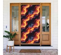 Decoraciones para puertas - Primavera Verano Cool Blue y Red Flames Print Door Banners for Front, Winter Fall Sign Cover Banner Hanging Telón de fondo para exterior Interior Eve Wall Decor Supplies