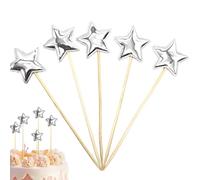 Decoraciones para tartas de cumpleaños para niñas, 5 x Star Cupcake Picks - Decoración para cupcakes Pentagram Stake Baking Food Decor Deliver Blessings
