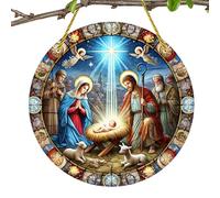 Decoraciones para ventanas para belén - de acrílico 30 x 30 cm, amplia aplicación, signo sagrado para las | Decoración de pared para belén festivo para árbol de Navidad,