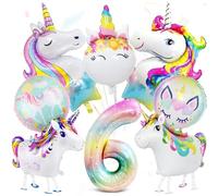 Decoraciones Unicornio Cumpleaños 6 Años, Globos Unicorno y Globo Número 6, Decoración 6 Años Unicornio, 6 Años Cumpleaños Niñas, Suministros de Unicornio para Infantil Fiesta de Cumpleaños