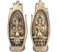 Decoraciones y Adornos para Sala de Estar Estatuas de Resina Figura de Buda Resina Arte Retro Sala de Estar Pequeñas estatuas de Buda Feng Shui Decoración del hogar Adornos (Color: Oro, Tamaño: como