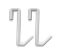 Decoralin Ganchos para puerta de cristal de ducha, de plástico, antiarañazos, 2 unidades (blanco)