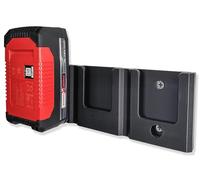 Decoralin Soporte de pared para baterías Einhell de 18 V, estante de almacenamiento para 3 baterías, fácil de instalar con tornillos y tacos de pared, plástico negro duradero, organización de garaje o
