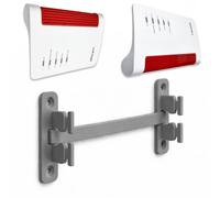 Decoralin Soporte de pared para router compatible con Fritz!Box 7590, 7590 AX, 7530, 7530 AX, 5590, 6660, 6670 y 7690 - Kit de soporte con distancia a la pared y material de fijación, color gris