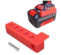 Decoralin Soporte magnético para brocas compatible con taladros Einhell Impact & Combi - Capacidad para 5 brocas, fácil instalación con tornillo incluido - Accesorio rojo (lado izquierdo)