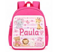 Decorana Mochila Infantil Personalizada con Nombre para Niño y Niña, Mochila Guardería y Escuela Infantil 1-5 años - Vuelta al Cole - Regalo Personalizado para Niños y Niñas (Niña Modelo 8)