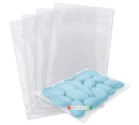 Decoraparty 100 bolsitas transparentes de 8 x 10 cm - Bolsas rectangulares con cierre adhesivo resellables fabricadas en Italia de polipropileno para peladillas, bombonera, bautizo, comunión o boda
