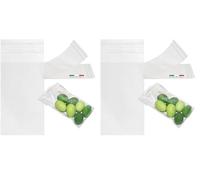 DecoraParty 100 bolsitas transparentes pequeñas para peladillas y alimentos, bolsas de plástico para alimentos de celofán con cierre adhesivo, 6 x 10 cm (Paquete de 2)