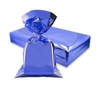 Decoraparty 50 sobres azules metalizados, para fiesta de cumpleaños, celebración, Navidad, Gift Bag, caja de regalo de regalo, bolsas de plástico polipropileno, elegantes brillantes, 35 x 50 cm