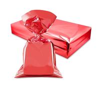 Decoraparty 50 sobres de regalo rojo metalizado, 35 x 50 cm, bolsas de polipropileno de polipropileno elegantes, brillantes, para fiestas, Año Nuevo, cumpleaños, Navidad, celebraciones, (50 unidades)