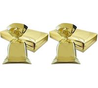 Decoraparty 50 sobres dorados metálicos de 20 x 35 cm, bolsas de polipropileno rectangulares elegantes para envolver regalos, Navidad, cumpleaños, Año Nuevo, celebraciones, regalos (Paquete de 2)