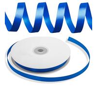 Decoraparty Cinta azul de 10 mm de doble raso, rollo de cinta elegante azul satinado para bombonera, boda, aniversario, embalaje, Navidad, regalo - Longitud 50 m