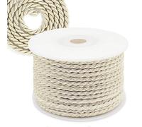 Decoraparty Cordón Marfil de 3 mm, Cinta Trenzada para Envolver Regalos, Fiestas, comuniones, bautizos, confirmaciones, Bodas, Manualidades, Rollo de 25 Metros