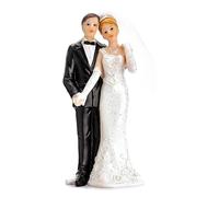 Decoraparty Figura de Tarta Con Pareja de Novios para Boda, Decoración de Centro de Mesa, de Resina, Altura 11 cm