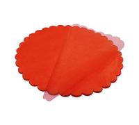 Decoraparty Lote de 50 velos Rojos Redondos con Forma de Flor para bomboneras y peladillas, diámetro 24 cm, Color Rojo Redondo de Organza para Manualidades, Bautizo, Boda, comunión, Ceremonia