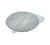 Decoraparty Velos de Hada Plateados para peladillas - de Organza Redondos con Flor para celebración, Boda, Bautizo, Regalo, Manualidades, bombonera, Tul - Diámetro 24 cm - (50 Unidades)