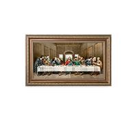 DECORARTS The Last Supper, Reproducciones de arte clásico de Leonardo da Vinci. Impresión giclée y arte enmarcado de calidad de museo para decoración de pared. 24 x 12 pulgadas, tamaño enmarcado: 29 x