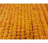 Decoration Craft Paquete de 5 guirnaldas de Flores Artificiales de caléndula Naranja Claro de 5 pies de Largo, para Fiestas, Bodas Indias, Decoraciones temáticas Indias, decoración del hogar,