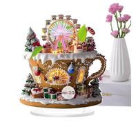 Décoration De Bureau Et Maison En Acrylique - Panneau De Table De Noël | Ornement De Noël Coloré Motif Château Avec Support, Déco Festive Pour Salon, Chambre, Bibliothèque, Restaurant, Cheminée