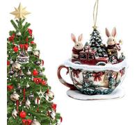 Décoration de Noël en Acrylique | Suspension en Acrylique 2D - Décoration Festive Porte Cheminée er Voiture INT à Dos Bib hèque | Ornement de Fête