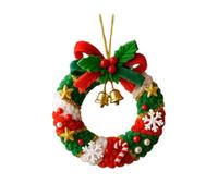 Décoration De Noël Tricotée - Fêtes Hivernales Et Cadeaux Père Noël | Couronne Et Sapin Au Crochet Cloches, Boules, Accesorios Décoratifs Faits Main Pour Maison, Intérieur Portes, Fenêtres