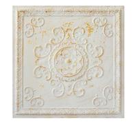 Décoration murale pour Salon, Paneles de PVC fáciles de instalar, PL08 Grieta de angustia dorada y blanca 10piezas