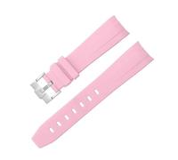 Decorations CXYWBD Curved No Gap Rubber Strap For Watch Replacement Band Men Women 20mm Watchbands Silver Gold Rose Black Buckle Beautiful