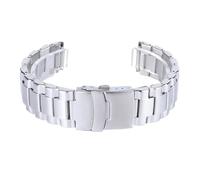Decorations CXYWBD Watch Straps Three-Bead Stainless Steel Watchband Flat End Wristband 20 22mm Men Women Strap Watch Accessories Beautiful