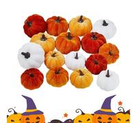 Décorations D’Automne Citrouilles - Mini Citrouilles Réalistes Pour Table Et Porche | De Fête Halloween Mariage, Intérieur Extérieur Centre De Table Ambiance Saisonnière Jardin Terrasse