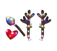 Décorations De Cornes De Renne Pour Voitures - Décoration De Fêtes Avec Lumières LED | Kit De Décoration De Bois De Renne,pour Van Camionnette Toit Fête De Vacances Célébration Saisonnière Conduite