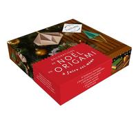 Décorations de Noël en origami à faire soi-même: Avec 1 livret d'instructions détaillées, 100 feuilles d'origami, 1 plioir en bois, 20 perles dorées et du fil doré